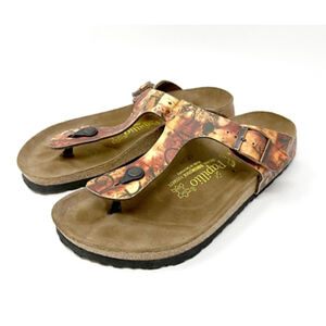 Birkenstock Gizeh Leather Thong Slip On Sandal Geometric size EU 38 US 7.5